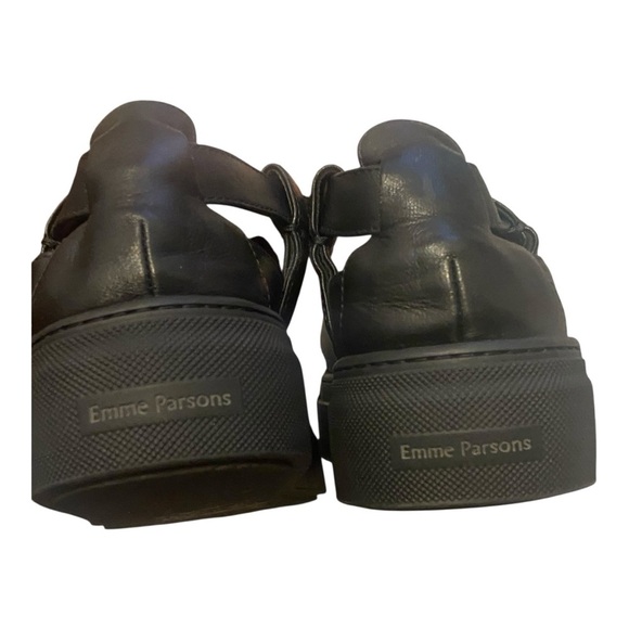 Emme Parsons Ernest Platform Fishermans Sandal in Black Nappa Leather Sz 38 - Picture 5 of 8